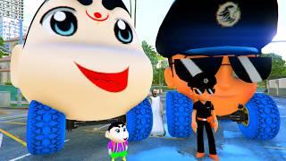  Little Singham & Shinchan Did Ramp Challenge With Little Singham Face Car  GTA 5 Gameplay