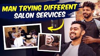 Man Trying Expensive Haircut & Different Salon Services ‍️ | 7 Styles Salon | By Agnito Media