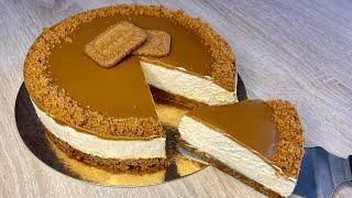 AVEC TRÈS PEU D’INGRÉDIENTS PRÉPAREZ CE DÉLICIEUX GÂTEAU CHEESECAKE SPÉCULOS SANS CUISSON !