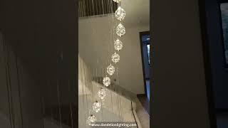 Luxury Chandelier Crystal Ball Hanging Pendant Lamp Home Decor For Loft Spiral Staircase #home