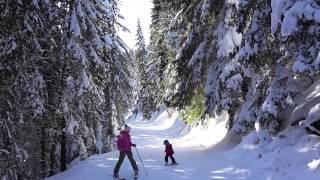 Emma skiing alone