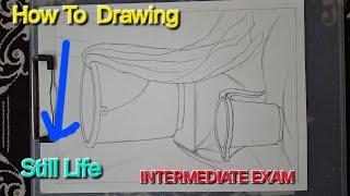 Still Life Drawing For Intermediate Grade Exam | Bucket Drawing With Cloth|| StillLife | Bucket &Mug