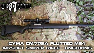 Airsoft Bolt Action Sniper Rifle - Unboxing, Assembly & Chrono - CYMA CM.702A M24 - BB Gun cm702a