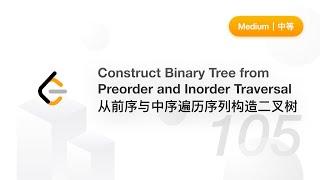 105. 从前序与中序遍历序列构造二叉树 Construct Binary Tree from Preorder and Inorder Traversal【LeetCode 力扣】