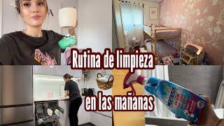 RUTINA de LIMPIEZA en las MAÑANAS  Limpia conmigo motivación, mañana productiva 