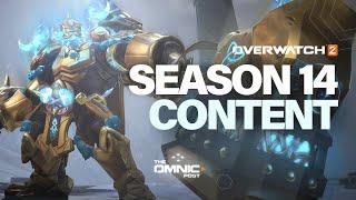 A first look at SEASON 14 content for Overwatch 2 - Reinhardt Mythic and more.