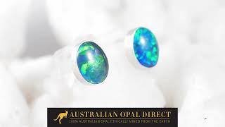 Gold Earrings, Green Earrings, Opal Stud Earrings - Australian Opal Direct | Worldwide Shipping