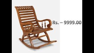 Teak Wood Natural Finish Rocking Chair #chair #rockingchair #woodenchair #teakwood