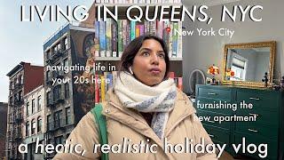 LIVING IN QUEENS, NYC: long work days, holiday events, + furnishing the apartment ️