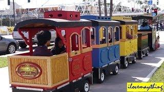 Hulyan and Maya's TRAIN Ride! Ferris Wheel and Carousel Ride. Family Toy Channel