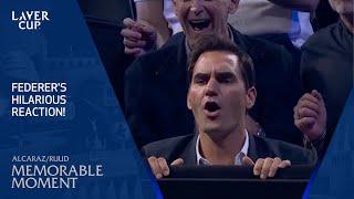 Roger Federer Reacts to Ruud's Winner & Shelton Falling Over | Laver Cup 2024