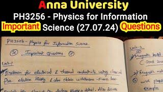 ph3256 Physics for Information science | important questions | get easy pass |anna university|latest