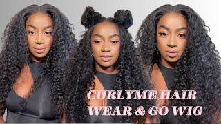 Easy Glueless Beginner Friendly Install ft. CurlyMe Hair  Water Wave Pre cut & Plucked Wear & Go Wig