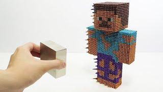 Monster Magnets Vs Poor Steve Minecrat | Make Poor Steve with Magnetic Balls