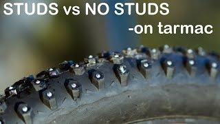 How good are studded bike tyres on asphalt? Studded vs non studded - Ice Spiker Pro