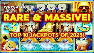 RARE & MASSIVE! Top 10 MOST EXCITING Slot Jackpots 2023 - THIS IS WHY WE WATCH!