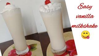 Easy vanilla milkshake/ thick and creamy vanilla milkshake recipe.