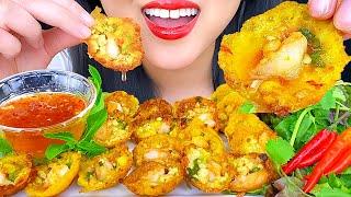 ASMR MINI SHRIMP SEAFOOD PANCAKE | CRUNCHY FOODS | Mukbang | ASMR Phan