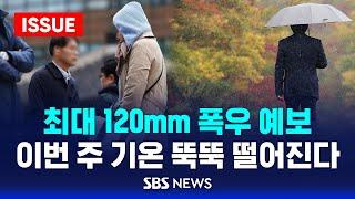 최대 120mm 폭우 예보…이번 주 기온 뚝뚝 떨어진다 (이슈라이브) / SBS