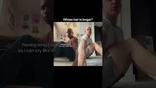 WHOSE HAIR IS LONGER? #hair #hairstyle #haircare #youtubeshorts #shorts #bald