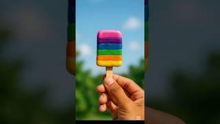 "Rainbow Ice Cream Made with Clay | Colorful & Cute DIY Miniature!" #rainbow #clayart #craft