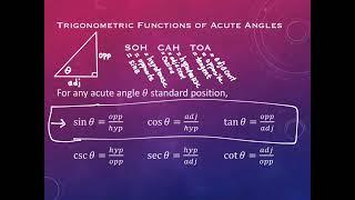 1.2 Right Triangle Trigonometry (part 1)