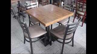 Ladder back classical restaurant chairs and table