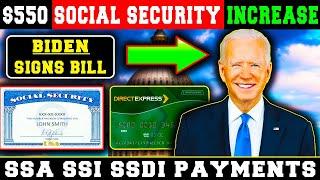 $550 SOCIAL SECURITY INCREASE IF BIDEN SIGNS! SSA SSI SSDI Payments | Social Security Update