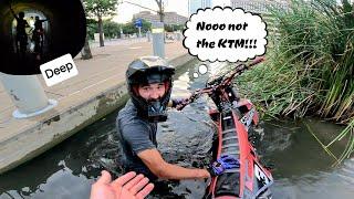 Dropping KTM motorcycle($$$); we sunk it.