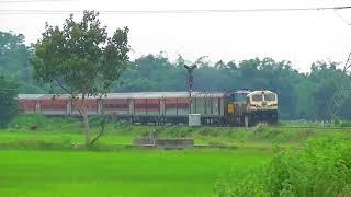 Dibrugarh - Howrah Kamrup Express (via Bogibeel) hauled by BGKT WDG4 on a grand curve at Balipara!!!