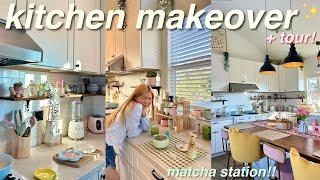 aesthetic KITCHEN MAKEOVER + tour! ⭑ pinterest inspired! ,dream matcha station, kitchenware haul