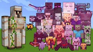 Iron Golem vs Full Enchanted Mobs - Minecraft Mob Battle 1.21