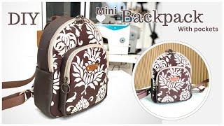 Idea To Make Mini Backpack With Pockets | Idea To Sew a Mini Backpack With Pockets