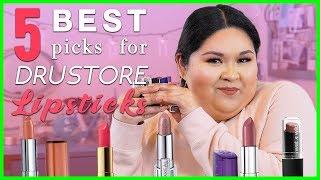 TOP 5 DRUGSTORE LIPSTICKS || JUST CHAB