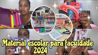 Material escolar para faculdade 2024 || mostrei tudo