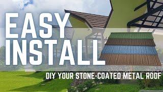 DIY INSTALLING YOUR ROOF! Easy Install Stone Coated Metal Roof Tiles Waterproof Interlock Design