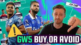 FPL GW5 BEST PLAYERS TO BUY & AVOID | AVOID WATKINS?!  I Fantasy Premier League 24/25