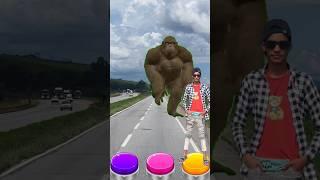 pink, yellow, and, bule, button tiger wofi Gorilla jump on button#vfx #kids #trending #shorts