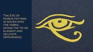 Masonic Navy Tie with Golden Eye of Horus - Victoria Regalia