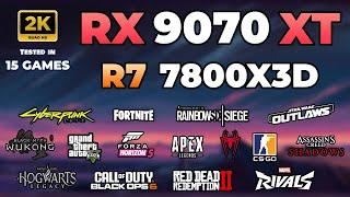 RX 9070 XT + Ryzen 7 7800X3D : Test in 15 Games in 2025 | 2K | Max Settings Tested