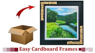 DIY simple cardboard photo frame at home