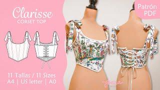 Top Corset Sewing Tutorial + Pattern Download | Clarisse Top-Corset