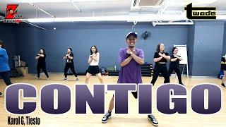 CONTIGO - KAROL G, Tiësto | Zumba | pop | dance workout | dance fitness | Coach tOLits