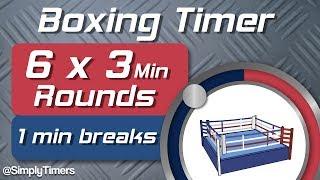 6 Round Boxing Match / Training Timer - 6 x 3min with 1 min Breaks