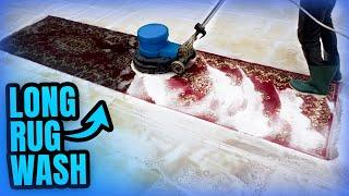 Washing a 10x2ft Long Rug  | Satisfying ASMR Relaxation  | C3 Laundry Services 