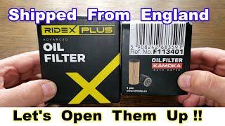 Ridex Oil Filter 700018P vs. Kamoka Oil Filter F113401 Oil Filter Cut Open Comparison