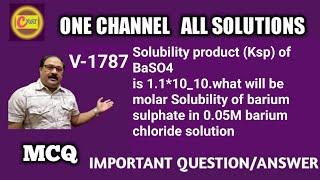 #solubility product(Ksp) of BaSO4 is 1.1*10-10.what will be molar solubility of barium sulfate in