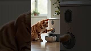 А где? Почему нет еды? ️ Кот включает автоматическую кормушку #кот #cat #милота #cute #smartcat