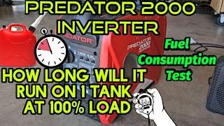 Testing the Predator 2000w inverter generator at over the 1600 running watts. Fuel consumption