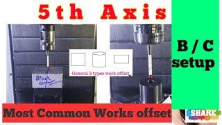 How to setup 5 axis ? || where to take offsets ? || How to take x y z B C || cnc setting tips